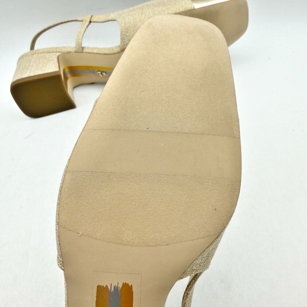 Sam Edelman Metallic Gold Slingback Block Heel - Picture 13 of 14